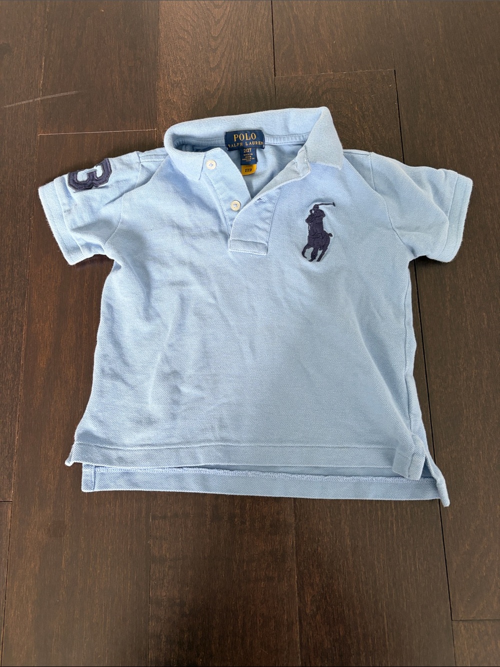 Ralph Lauren Light Blue Toddler Polo with Navy Pony